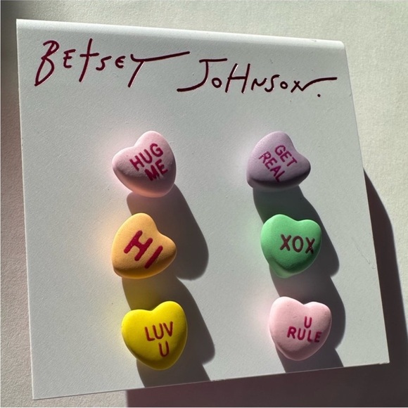 Betsey Johnson Multicolor Heart Earrings - Picture 11 of 12